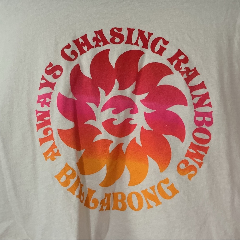 Billabong White Tee with Black Accents - Picture 3 of 5